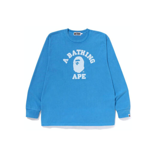 BAPE Overdye College Relaxed Fit L/S Tee Blue