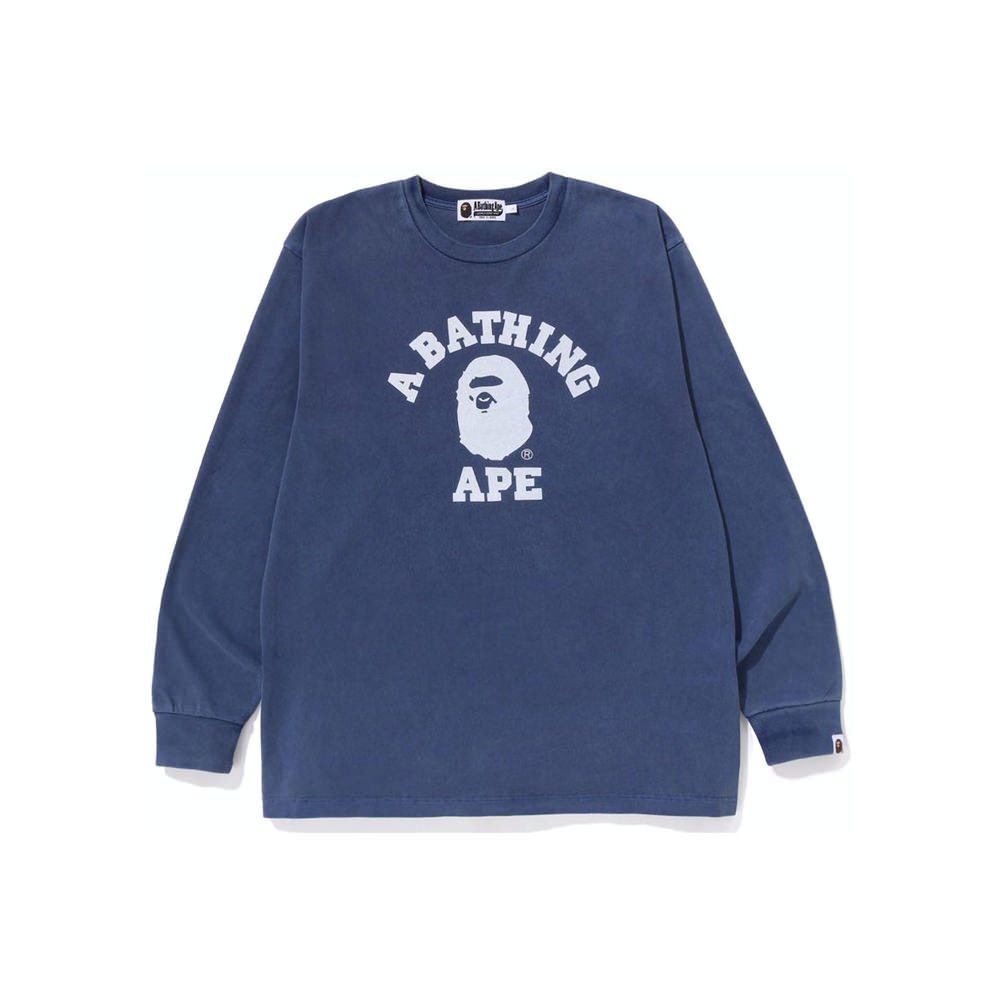 BAPE Overdye College Relaxed Fit L/S Tee Navy