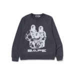 BAPE Relaxed Fit Space System Crewneck Charcoal