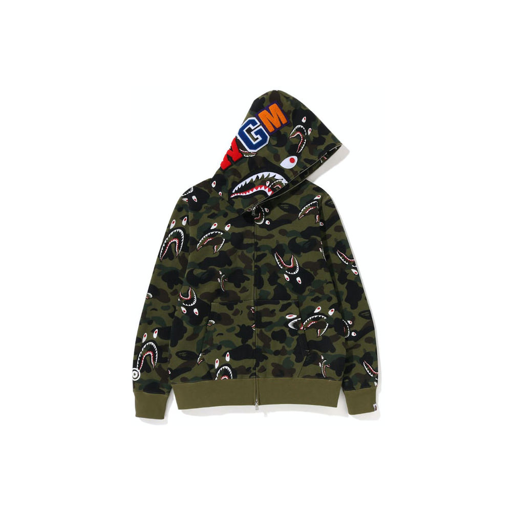 BAPE Shark 1St Camo Shark Full Zip Hoodie (SS23) GreenBAPE Shark 1St ...