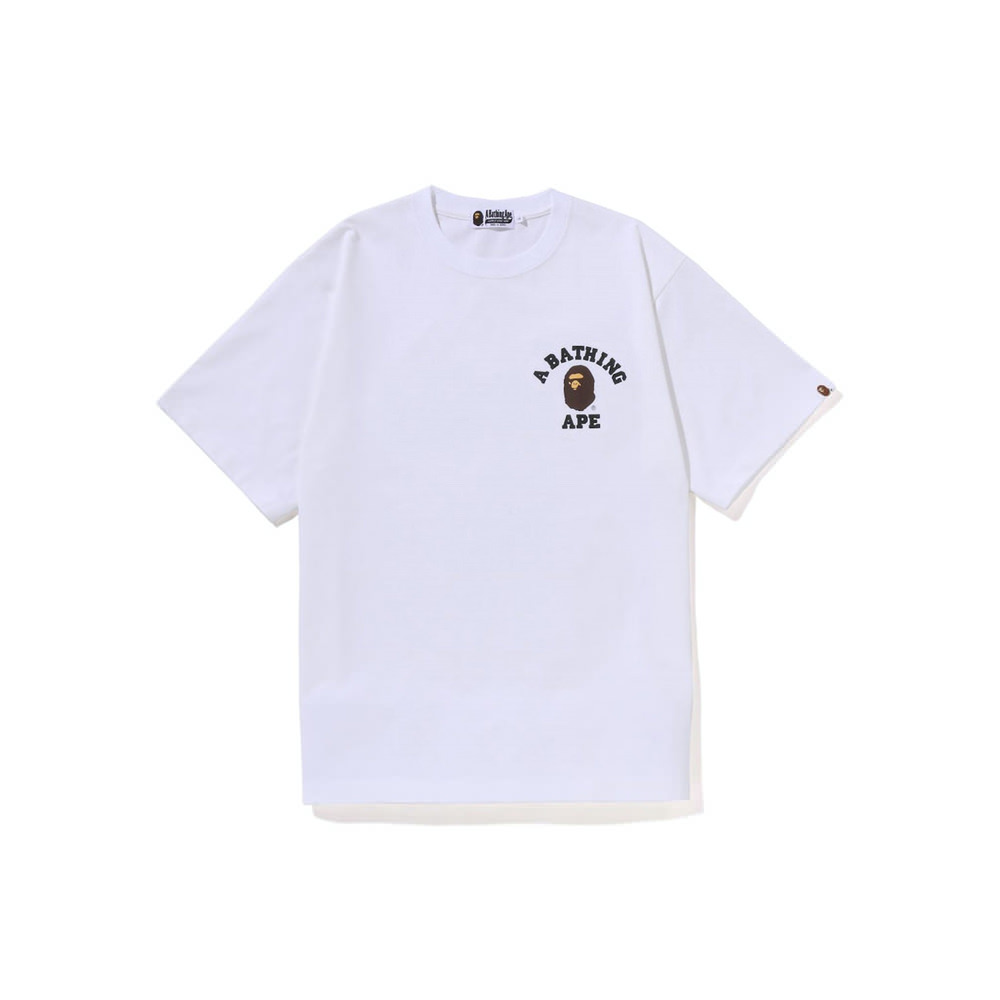 BAPE Smooth College Relaxed Fit Tee White