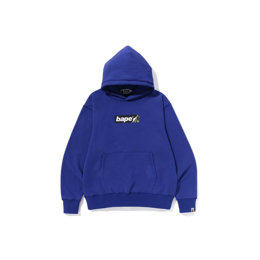 BAPE Smooth Logo Relaxed Fit Hoodie Blue
