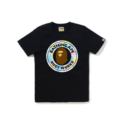 BAPE Womens New Multi Camo Busy Works Tee Black