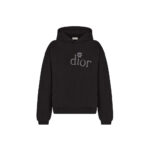 Dior x ERL Hooded Relaxed Fit Sweatshirt Black Cotton Fleece