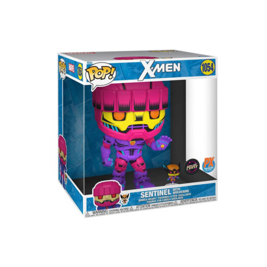 Funko Pop! Marvel X-Men Sentinel with Wolverine 10 Inch Black Light Chase Edition PX Previews Exclusive Figure #1054