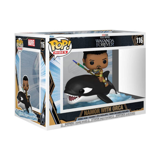 Funko Pop! Rides Marvel Studios Black Panther Wakanda Forever Namor with Orca Figure #116