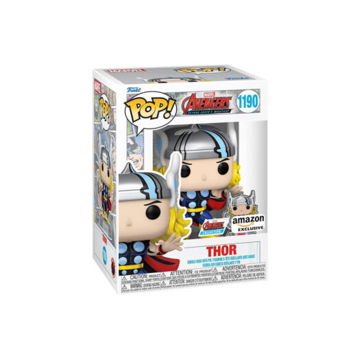 Funko Pop! with Pin Marvel Avengers Earth's Mightiest Heroes Thor Avengers Collection Amazon Exclusive Figure #1190