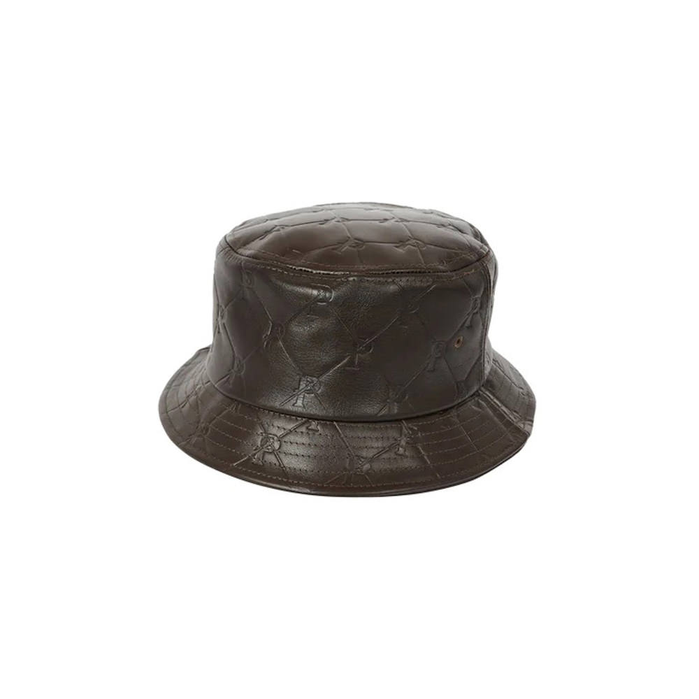 Palace PAL-M-Gram Leather Bucket Hat Brown
