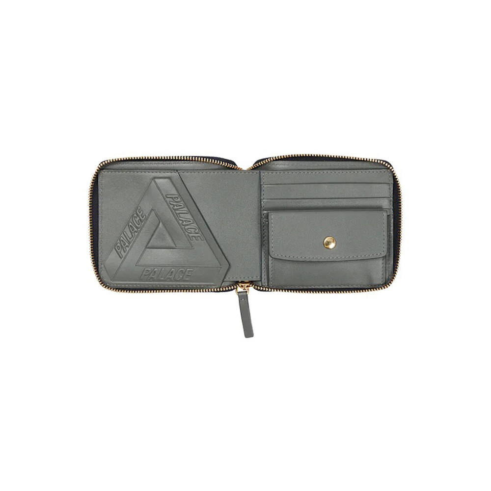 Palace PALMGram Leather Zip Wallet Midnight BluePalace PALMGram