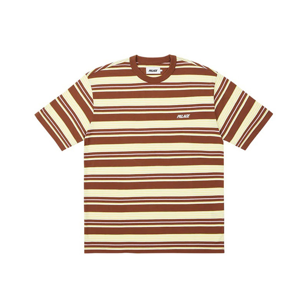 Palace Stripe T-shirt Brown