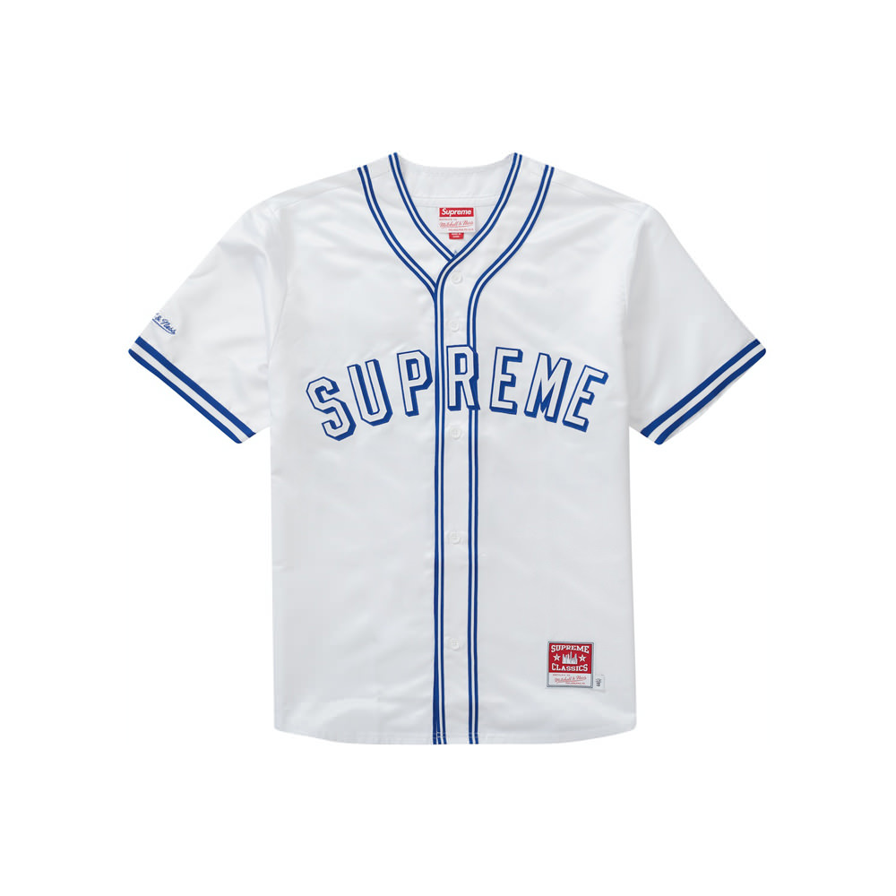 Supreme Satin Baseball Jersey White - SS17 男装- CN
