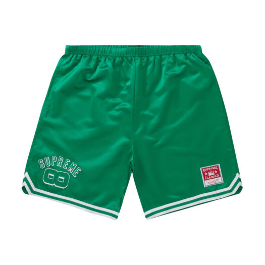 Supreme Mitchell & Ness Satin Basketball Short Green