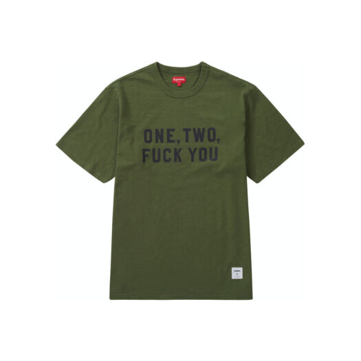 Supreme One Two Fuck You S/S Top Olive