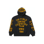 Supreme Team Flocked Hooded Sweatshirt BlackSupreme Team Flocked