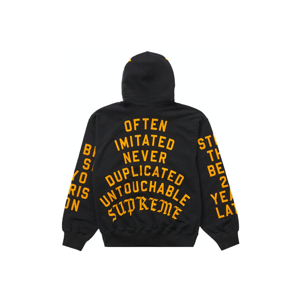 Supreme Team Flocked Hooded Sweatshirt Black