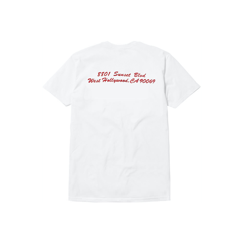 着丈74身幅54になっていますM supreme West Hollywood Box Logo tee