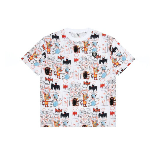 AAPE x Jean Michel Basquiat #5 Tee White Multi