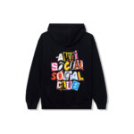 Anti Social Social Club Torn Pages Of Our Story Zip Up Hoodie Black
