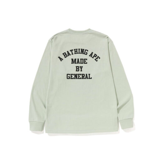 BAPE A Bathing Ape Lettered L/S Tee Green