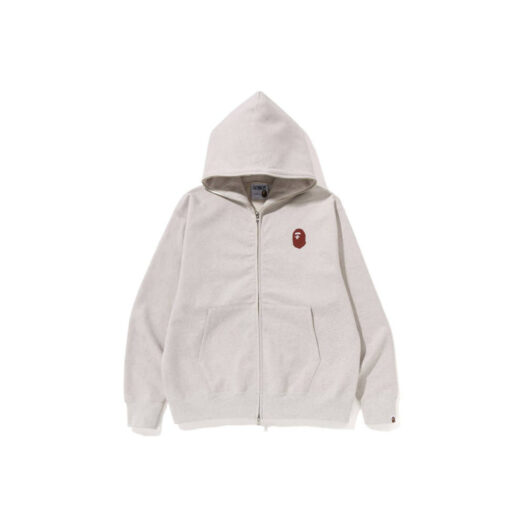 BAPE A Bathing Ape Relaxed Fit Full Zip Hoodie Ivory