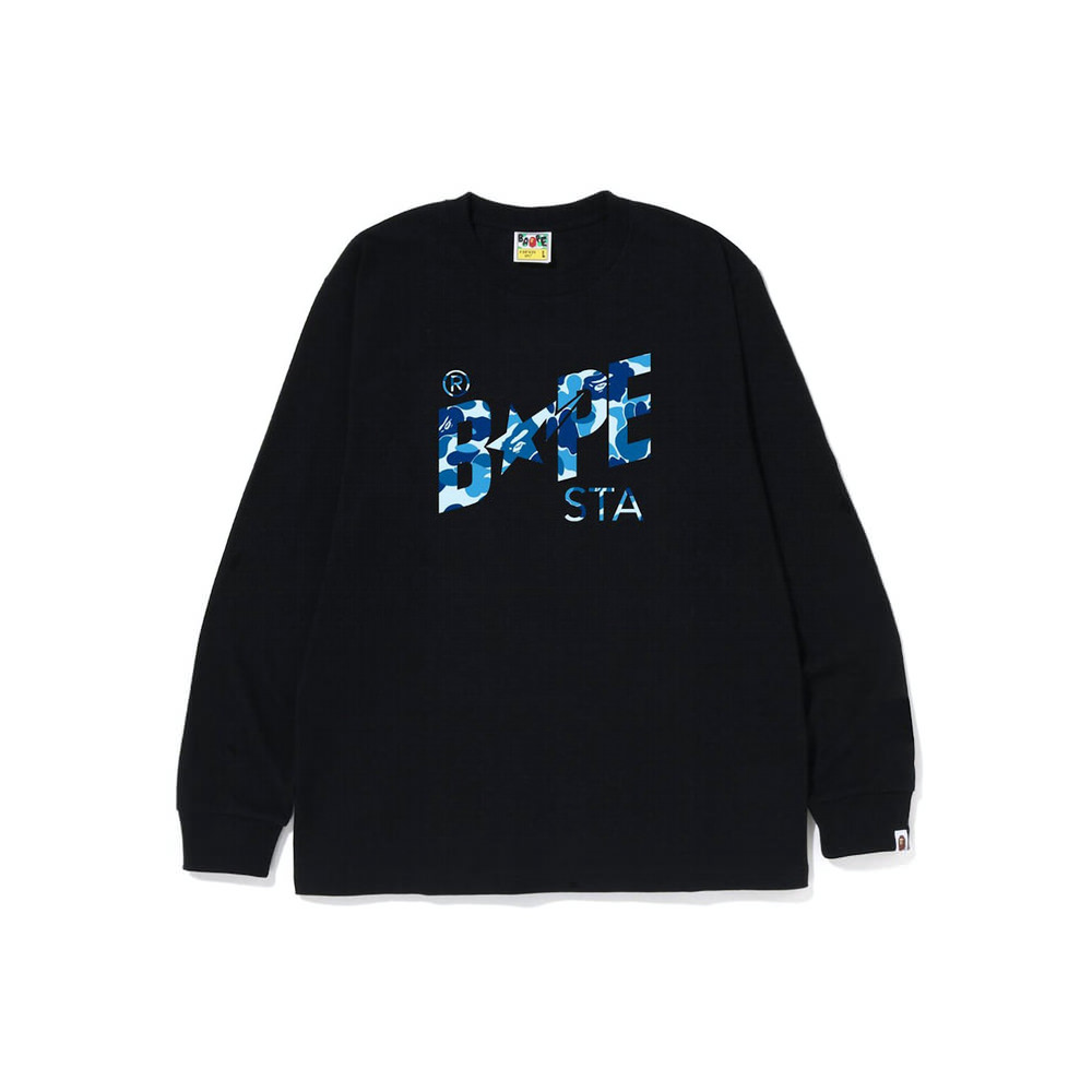 BAPE ABC Camo Bape Sta Logo L/S Tee Black Blue