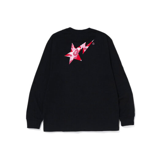 BAPE ABC Camo Bape Sta Logo L/S Tee Black Pink