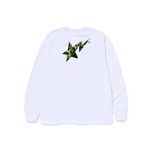 BAPE ABC Camo Bape Sta Logo L/S Tee White Green