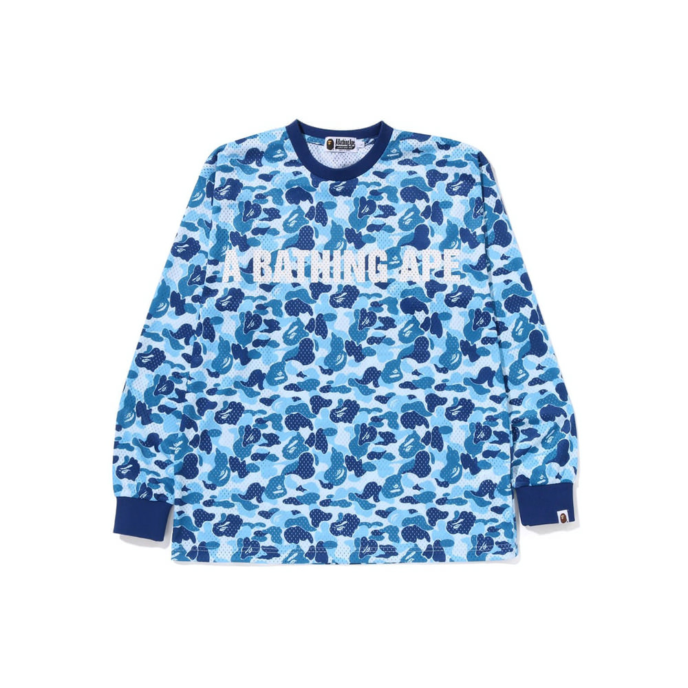 BAPE ABC Camo Mesh Relaxed Fit L/S Tee Blue