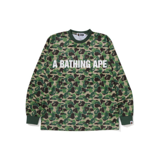 BAPE ABC Camo Mesh Relaxed Fit L/S Tee Green