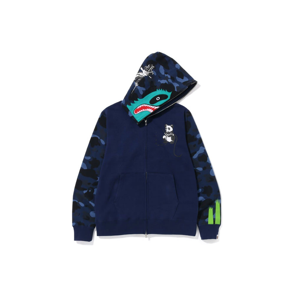 BAPE deals Color Camo Shark Full Zip Hoodie Navy