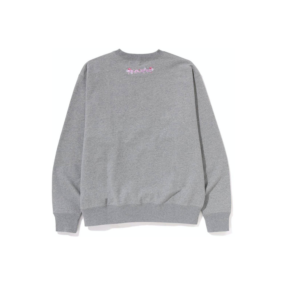 BAPE Sakura A Bathing Ape Relaxed Fit Crewneck (SS23) GreyBAPE Sakura A ...