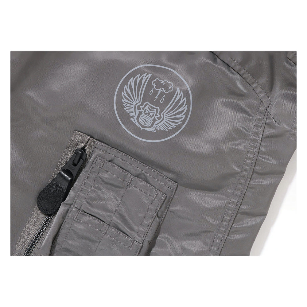 BAPE Shark Loose Fit MA-1 Jacket (SS23) SilverBAPE Shark BAPE Shark Loose Fit MA-1 Jacket (SS23) SilverBAPE Shark