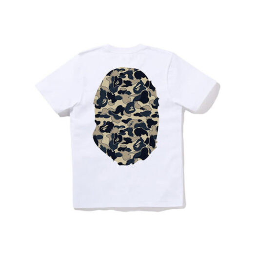 BAPE Womens Cookie Camo 2 Big Ape Head Tee White Beige