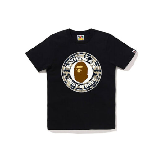 BAPE Womens Cookie Camo 2 Busy Works Tee Black Beige