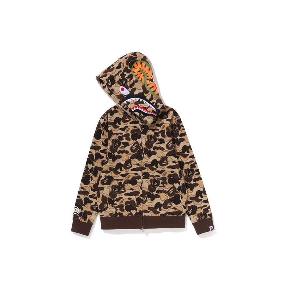 BAPE Womens Cookie Camo 2 Shark Full Zip Hoodie BrownBAPE Womens Cookie ...