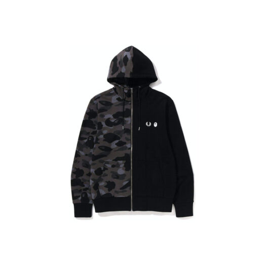 BAPE x Fred Perry Color Camo Zip Hoodie Black