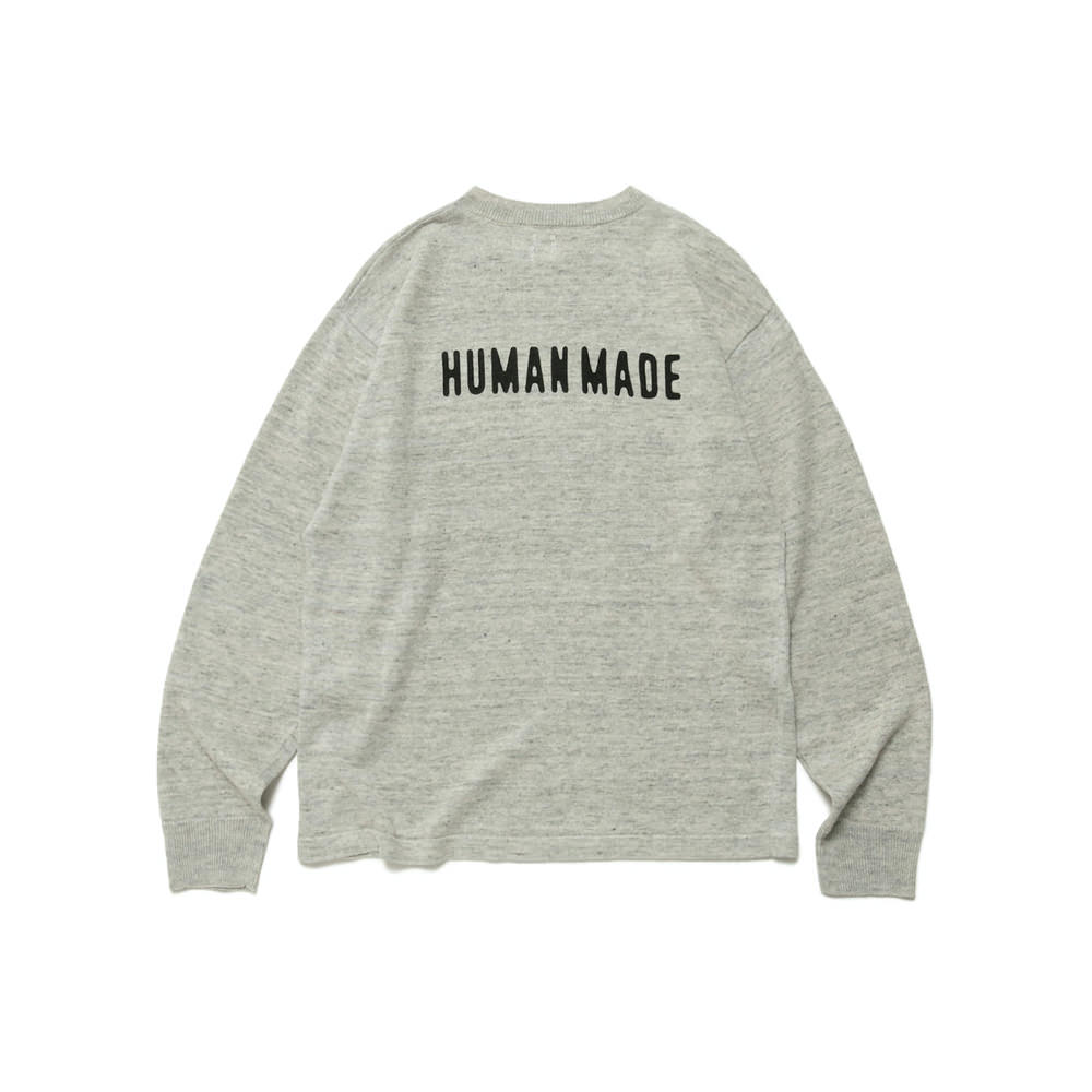 Human Made Linen Blend Knit Sweater GreyHuman Made Linen Blend