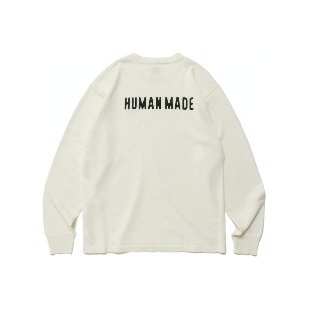 Human Made Linen Blend Knit Sweater WhiteHuman Made Linen Blend Knit Sweater  White - OFour