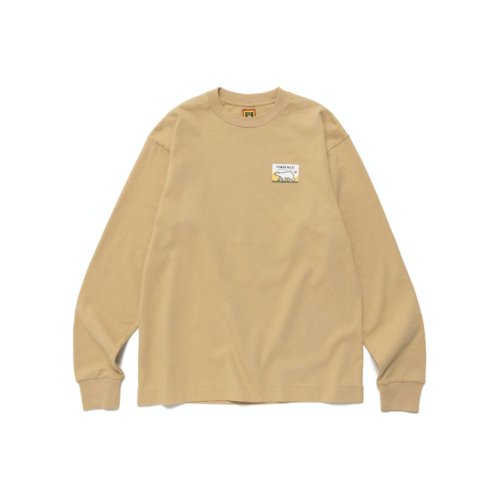 Human Made Polar Bear Graphic L/S Tee BeigeHuman Made Polar Bear