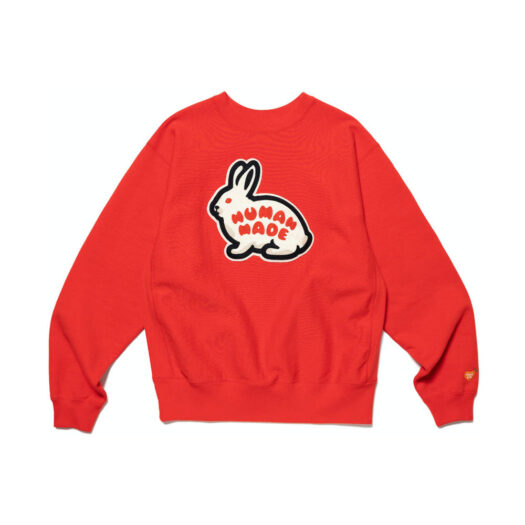 Human Made Rabbit Heavy Weight Crewneck Sweatshirt Red