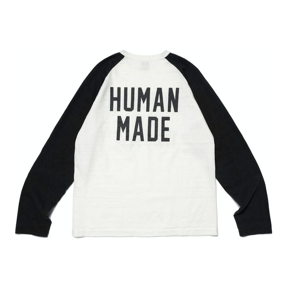 Human Made Raglan L/S T-Shirt White BlackHuman Made Raglan L/S T