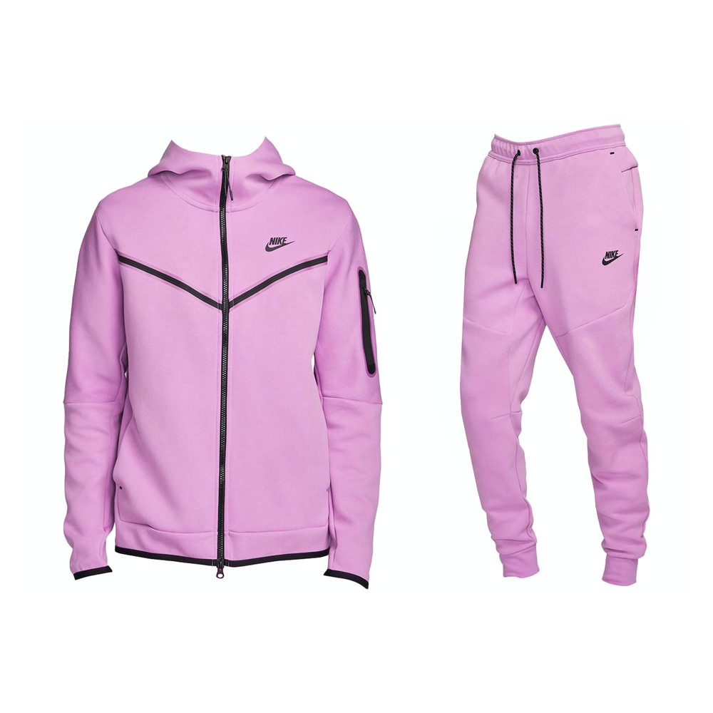 Nike Sportswear Tech Fleece Hoodie & Joggers Set Violet Shock/BlackNike ...