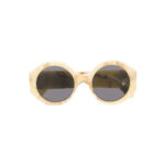 Off-White Sara Round Frame Sunglasses Yellow Marble/White