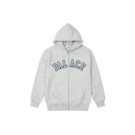 Palace Outline Arch Zip Hood Grey Marl