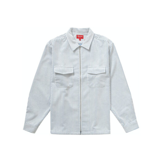 Supreme 2-Tone Corduroy Zip Up Shirt White