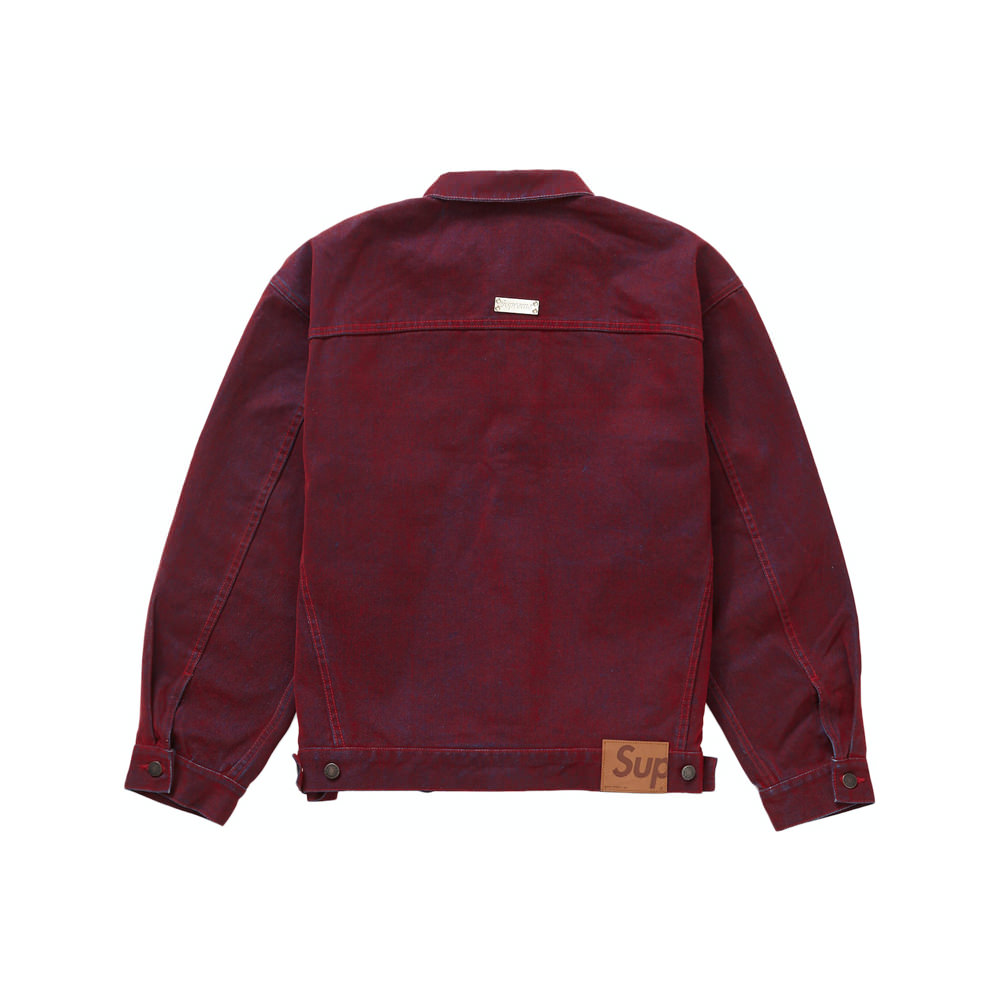 Supreme Flocked Denim Trucker Jacket Red