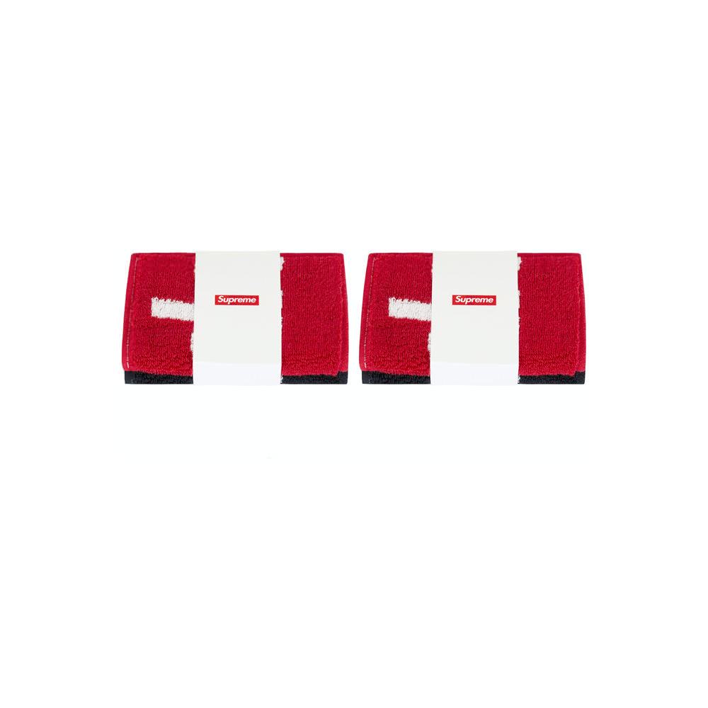 Supreme Imabari Pocket Folding Towels (Set of 4) Black/RedSupreme