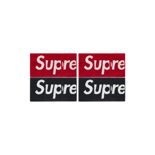Supreme Imabari Pocket Folding Towels (Set of 4) Black/Red