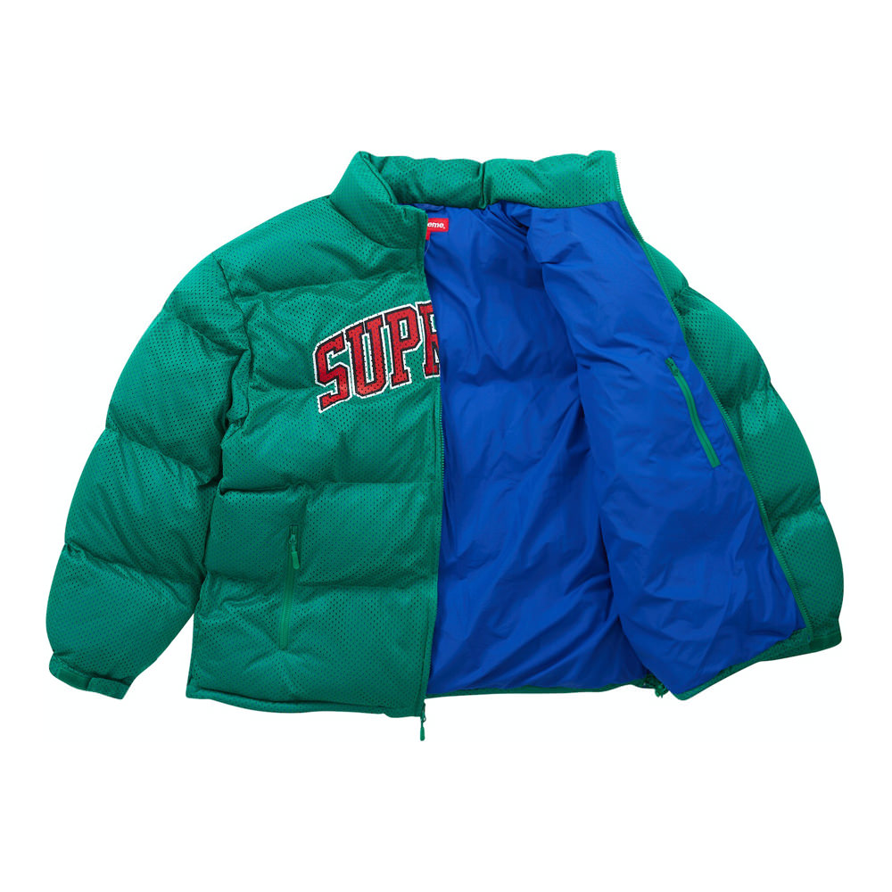 Supreme Mesh Jersey Puffer Jacket GreenSupreme Mesh Jersey Puffer 