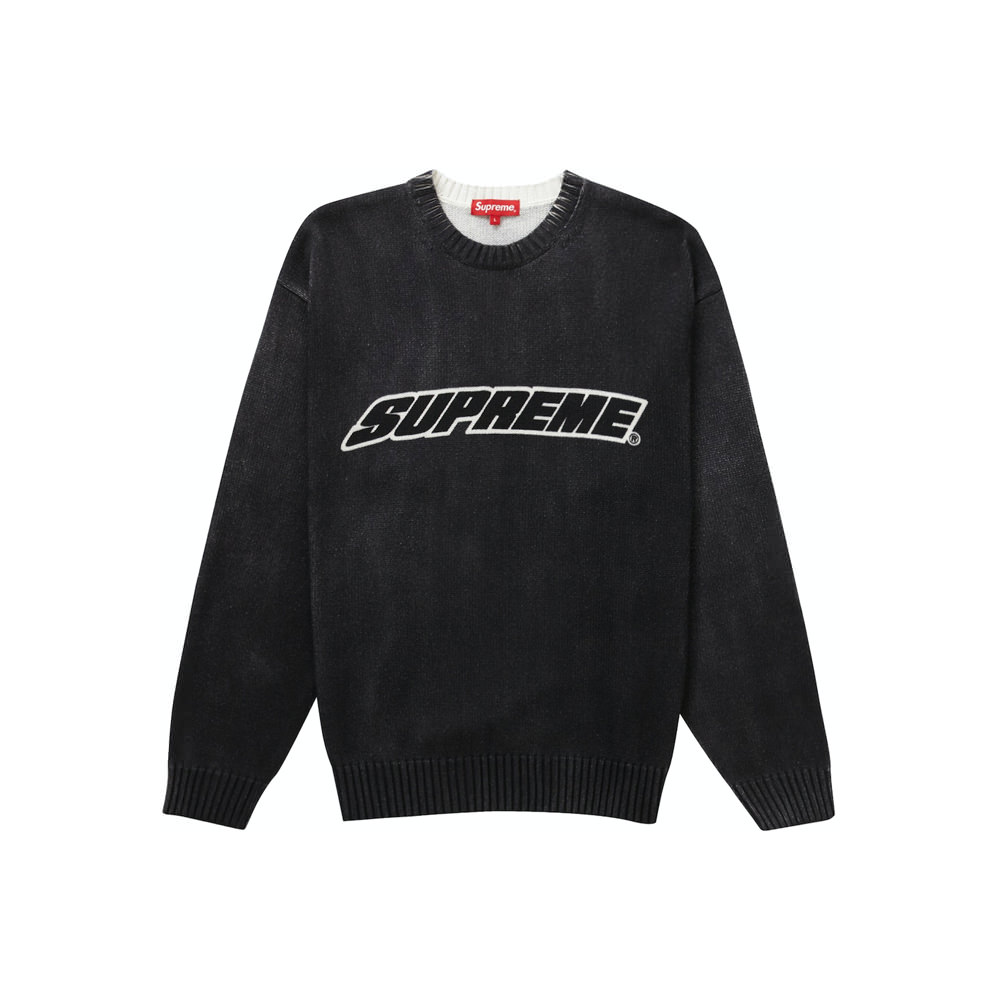 Supreme Printed Washed Sweater Black